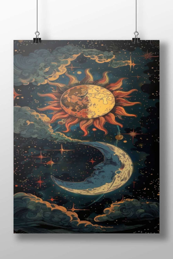 Sun and Moon (anthropomorphic celestial bodies) Main Subject: Sun and Moon (anthropomorphic celestial bodies) Matte