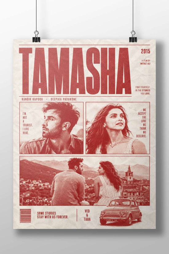 The 2015 film "Tamasha" starring Ranbir Kapoor and Deepika Padukone. Main Subject: The 2015 film "Tamasha" starring Ranbir
