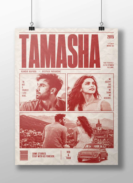The 2015 film "Tamasha" starring Ranbir Kapoor and Deepika Padukone. Main Subject: The 2015 film "Tamasha" starring Ranbir