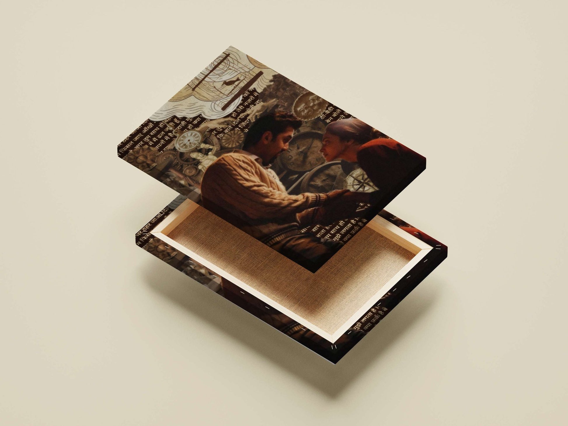 Two Unknown Individuals Indian Cultural/Literary Vintage Canvas wall art — Art wall art India | PosterBoizz