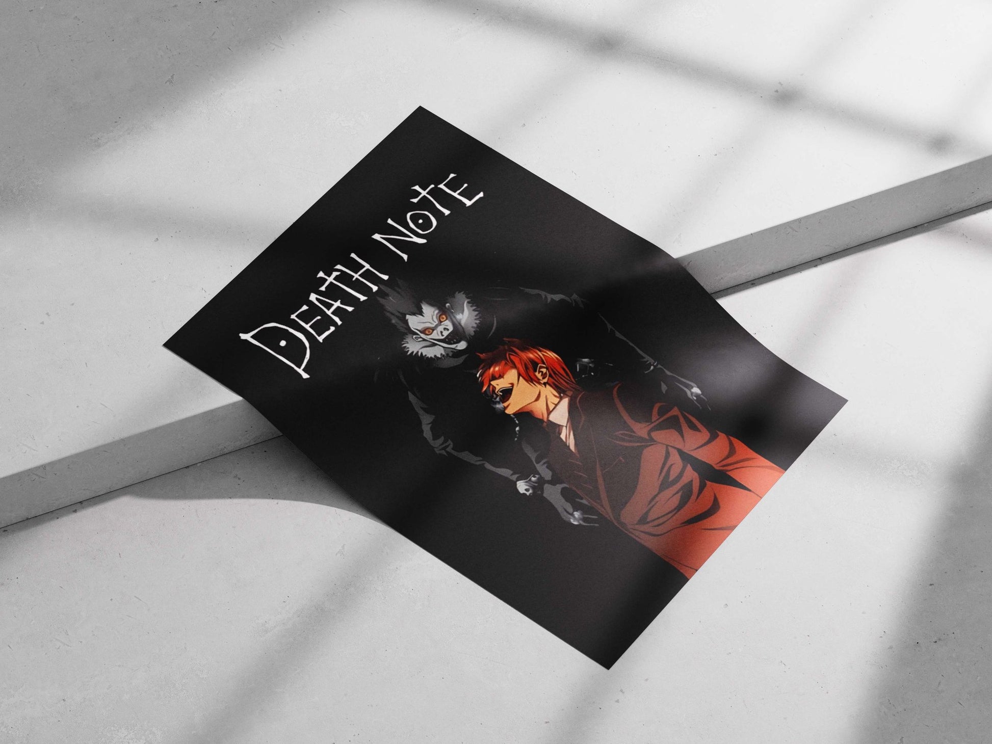 Light Yagami and Ryuk from Death Note franchise Main Subject: Light Yagami and Ryuk from Death Note franchise Matte poster