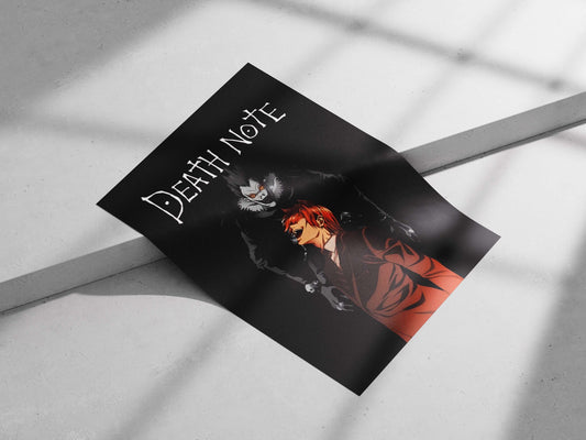 Light Yagami and Ryuk from Death Note franchise Main Subject: Light Yagami and Ryuk from Death Note franchise Matte poster