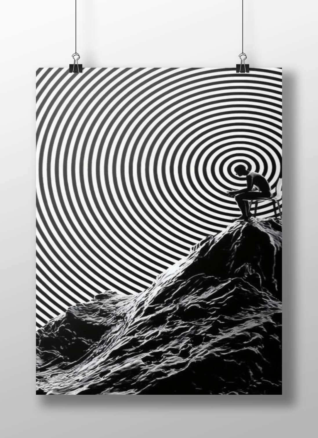 Silhouetted Human Figure Abstract Art Modern Digital Matte BoizzBoard rigid print — Art wall art India | PosterBoizz