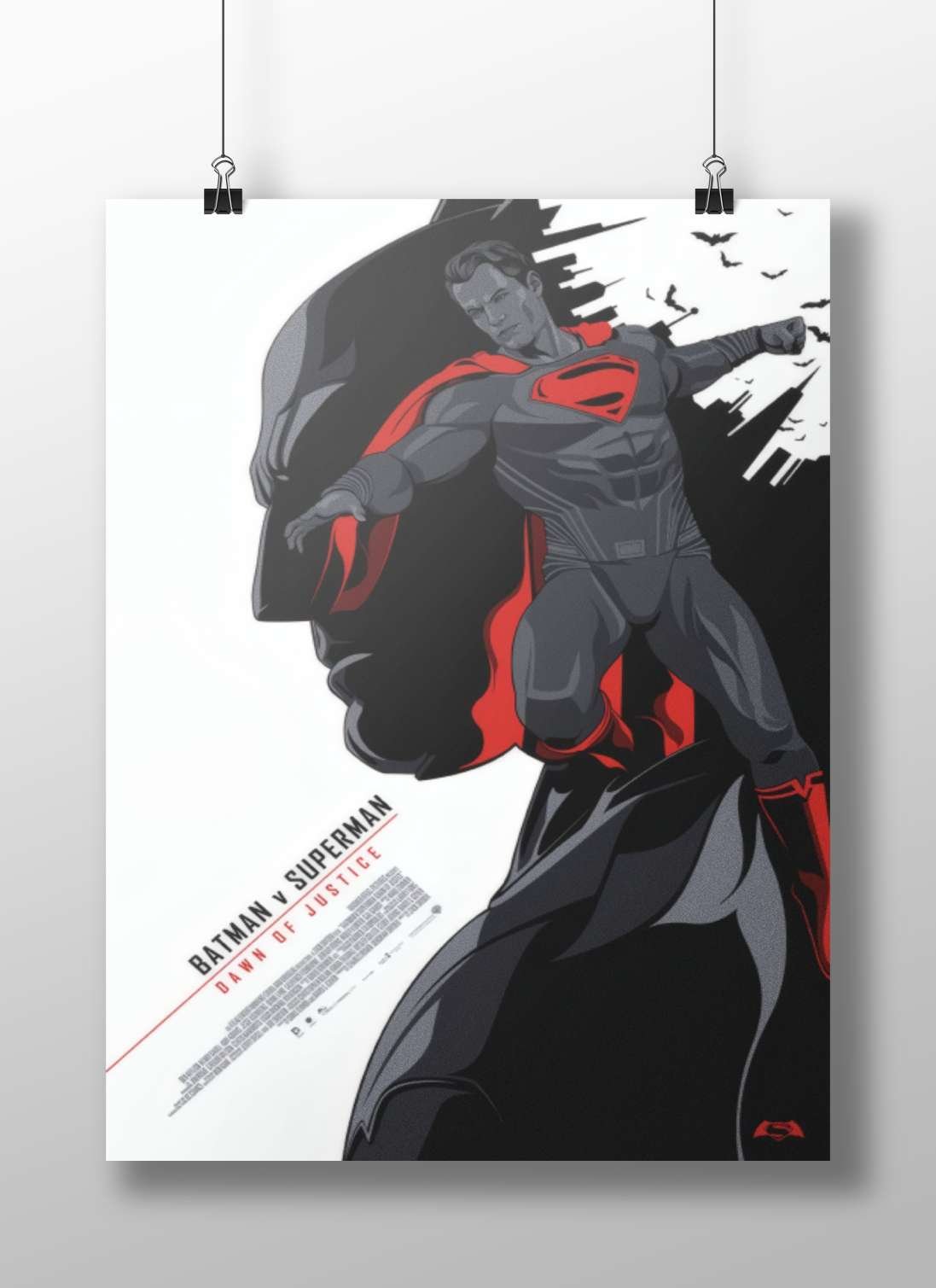 Superman Main Subject: Superman Matte BoizzBoard rigid print — Superhero wall art India | PosterBoizz