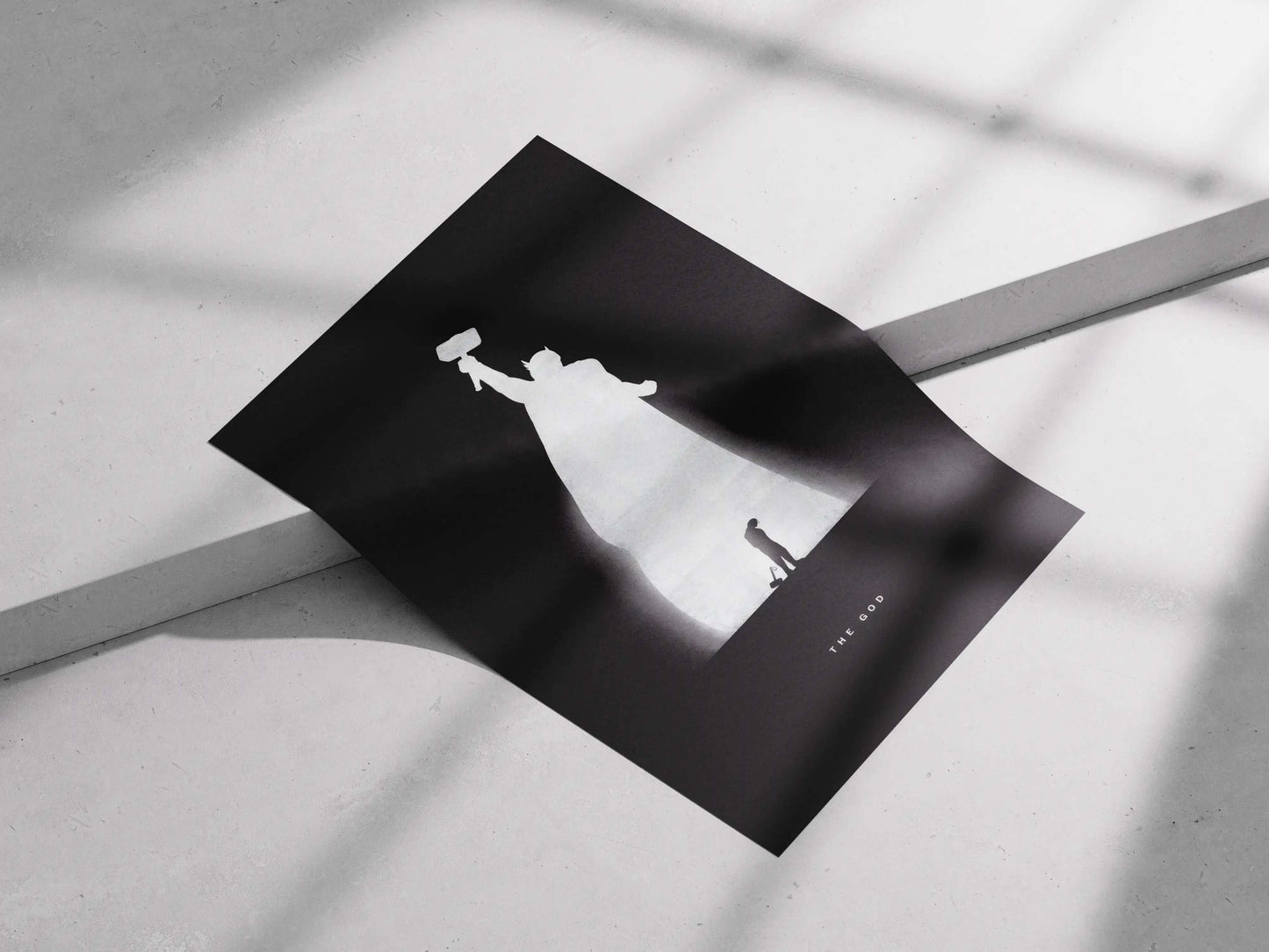 Thor "The God" Minimalist Art Poster - Mjolnir Asgardian Power & Worthiness Print