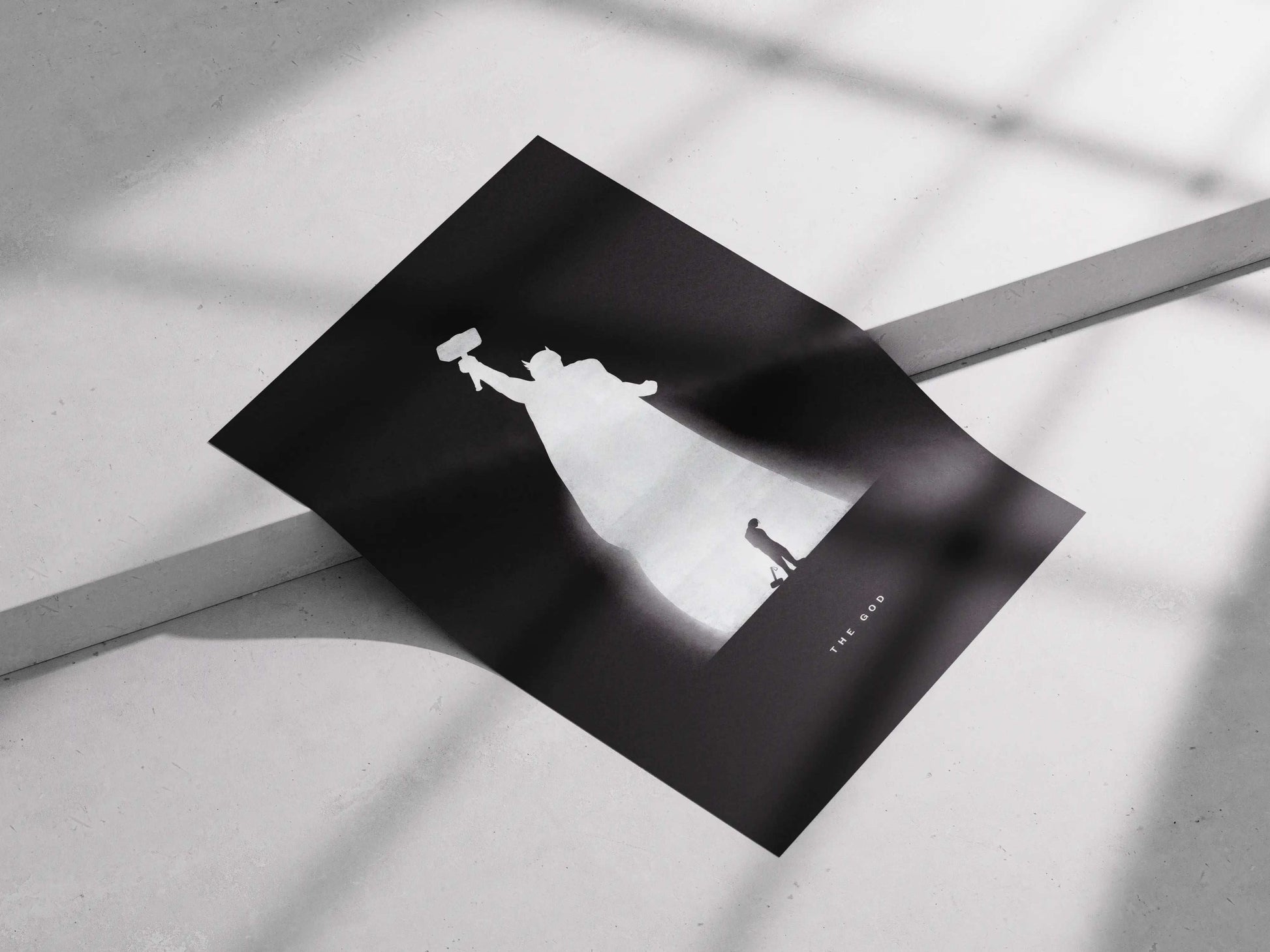 Thor "The God" Minimalist Art Poster - Mjolnir Asgardian Power & Worthiness Print
