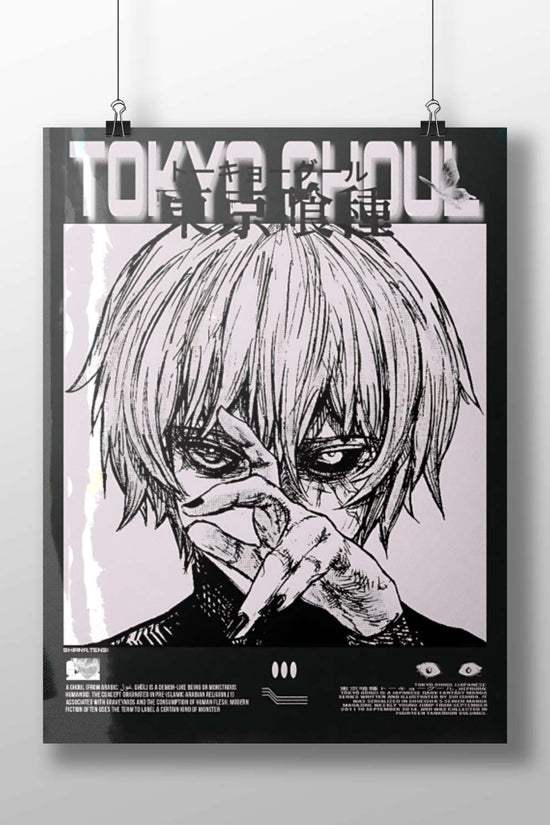 Ken Kaneki from Tokyo Ghoul Main Subject: Ken Kaneki from Tokyo Ghoul Matte BoizzBoard rigid print — Anime wall art India |