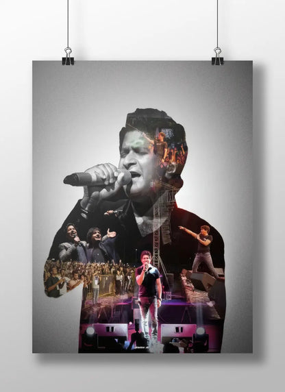 KK Tribute Poster | Iconic Indian Singer Wall Art | Live Performance Collage Print