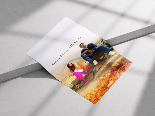 Sanam Re “Humari Kahaani Likhi Hui Hai” Poster – Romantic Bollywood Scene Wall Art | Pulkit & Yami Autumn Aesthetic Print