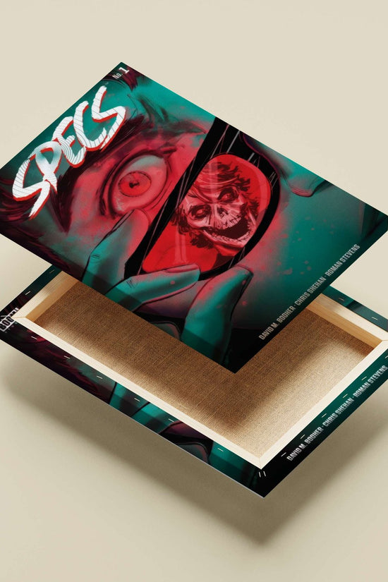 The comic series "Spells" by Boom! Studios (No. 1), featuring a character holding a mirror reflecting a skull. Main Subject: