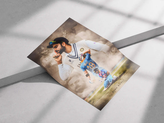 King Kohli Poster – Virat Kohli Cricket Tribute Wall Art