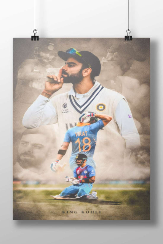 Virat Kohli (Indian cricket player, wearing Indian national team jerseys) Main Subject: Virat Kohli (Indian cricket player,