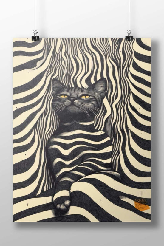 Cat Pop Art Matte BoizzBoard rigid print — Art wall art India | PosterBoizz