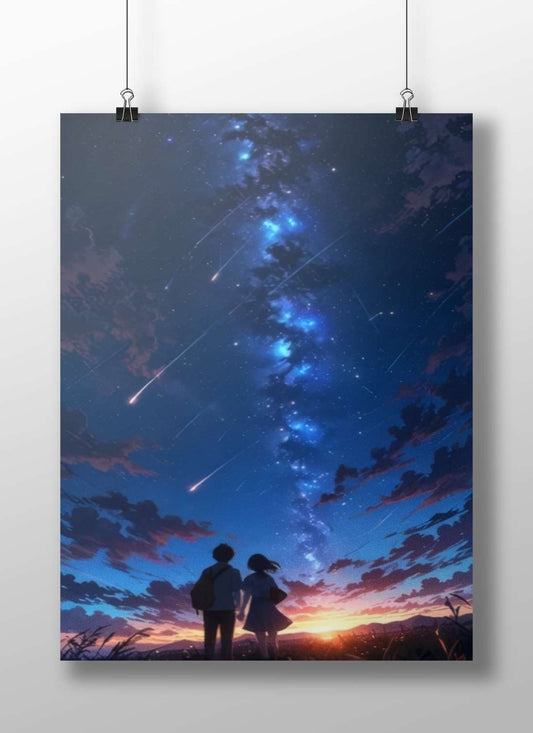 Anonymous Silhouettes Anime Original Modern Digital Matte BoizzBoard rigid print — Anime wall art India | PosterBoizz