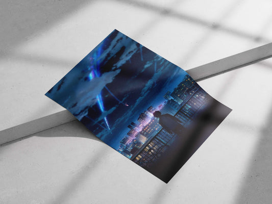 The anime film "Your Name" (Kimi no Na wa) Main Subject: The anime film "Your Name" (Kimi no Na wa) Matte poster print —