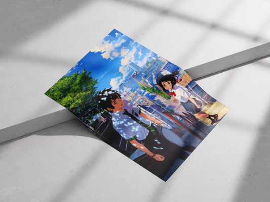 The anime franchise "Your Name" (Kimi no Na wa) Main Subject: The anime franchise "Your Name" (Kimi no Na wa) Matte poster