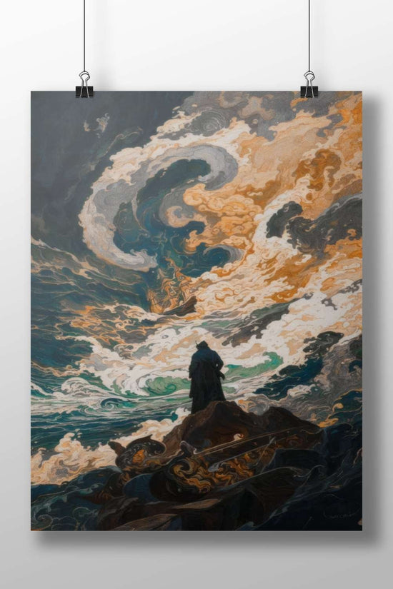 Unidentified Hooded Figure Original/Stand Alone Modern Digital Painting Matte BoizzBoard rigid print — Art wall art India |
