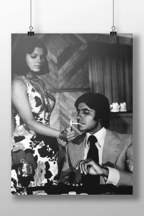 Shelly, Rishi Kapoor Shelly Lighting Cigarette Noir Poster – The Hero 1976 Vintage Wall Art