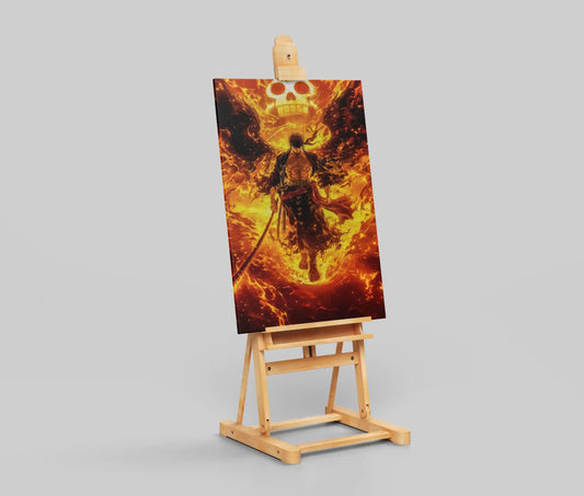 One Piece Roronoa Zoro Flame & Skull Epic Anime Poster - Swordsman of the Straw Hats Art Print