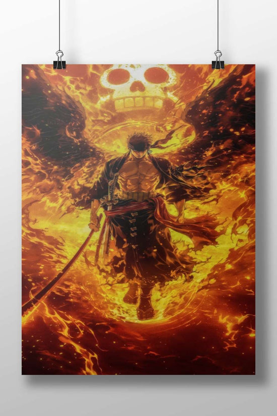 Roronoa Zoro (One Piece) Main Subject: Roronoa Zoro (One Piece) Matte BoizzBoard rigid print — Anime wall art India |