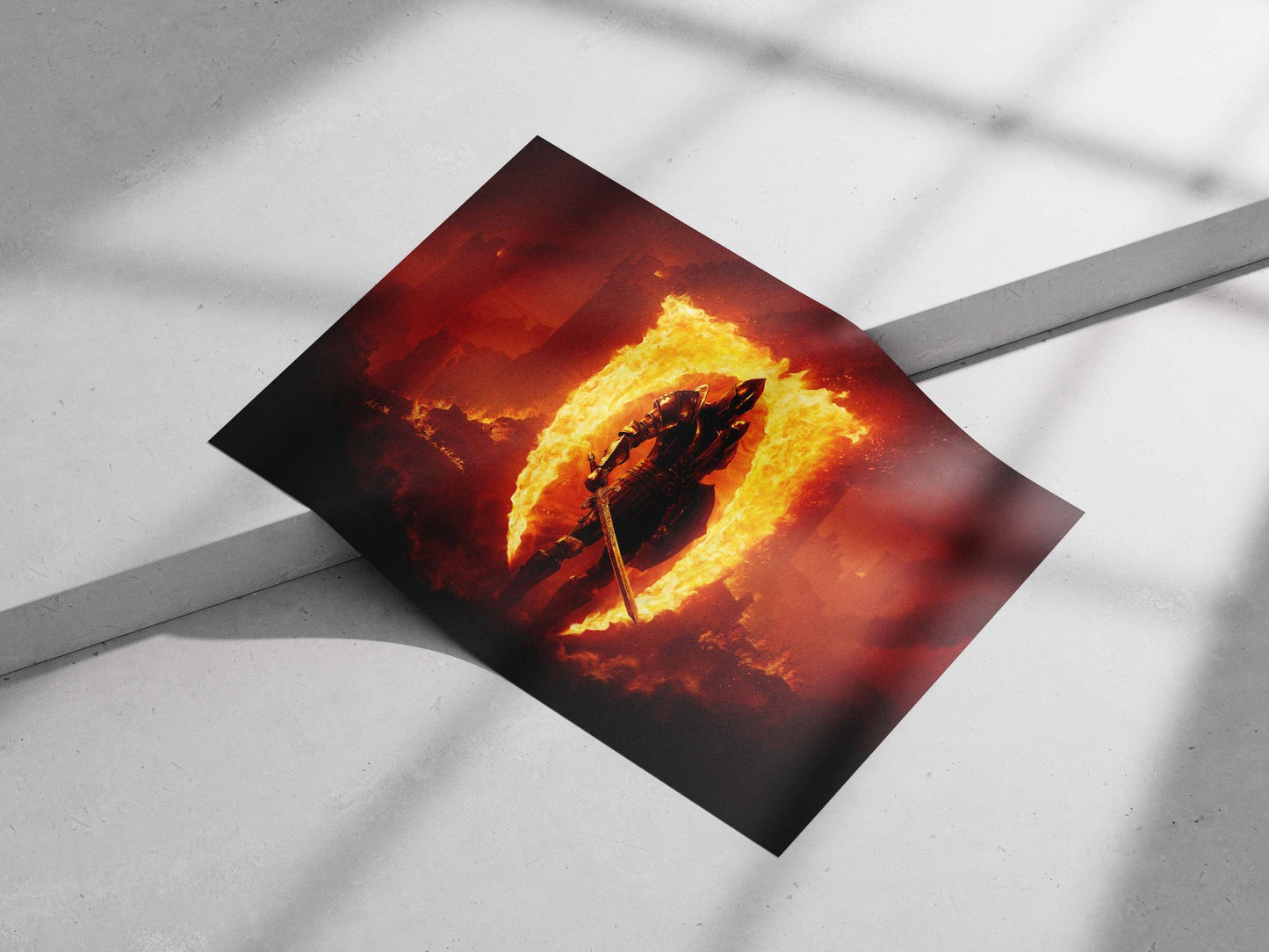 A knight from The Witcher franchise Main Subject: A knight from The Witcher franchise Matte poster print — Gaming wall art