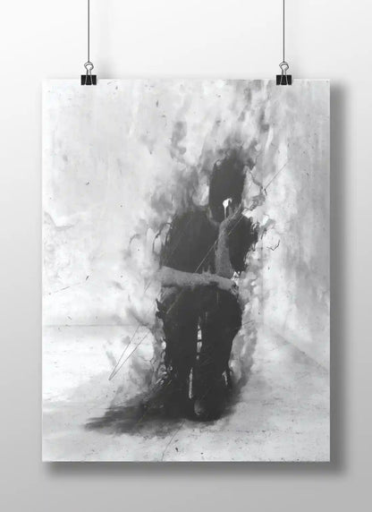 Voidface – Monochrome Abstract Skull Poster | Dark Minimalist Art Print