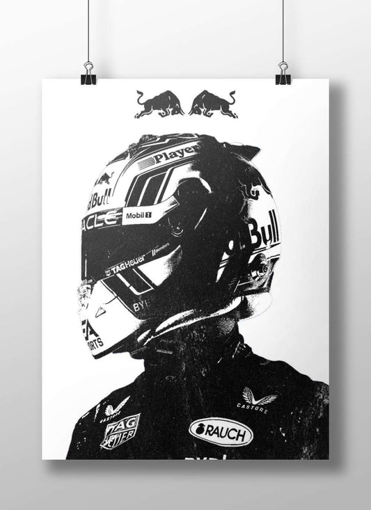 Red Bull-branded motorcycle helmet (MotoGP context) Main Subject: Red Bull-branded motorcycle helmet (MotoGP context) Matte
