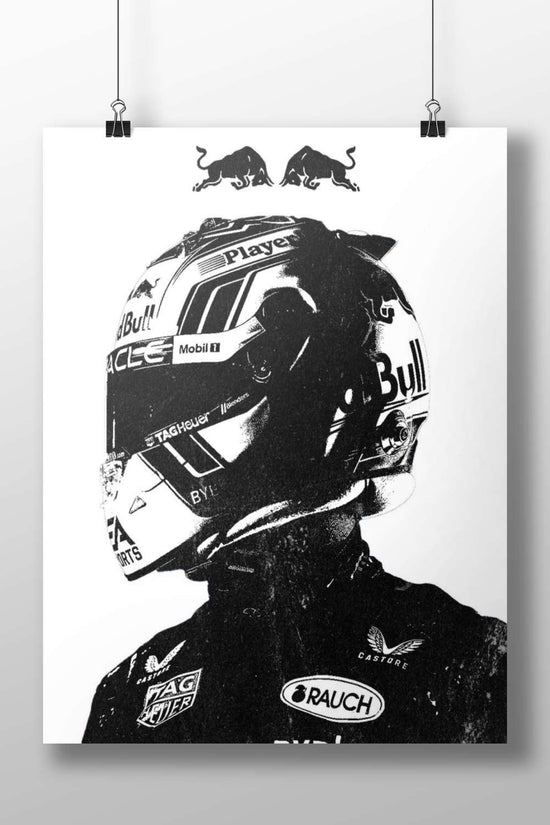Red Bull motorcycle racing helmet Main Subject: Red Bull motorcycle racing helmet Matte BoizzBoard rigid print — Cars wall