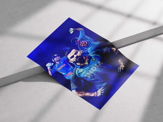 Virat Kohli Triple Action Poster – Team India Cricket Wall Art for Fans