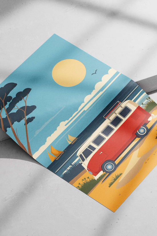 Volkswagen Type 2 van Main Subject: Volkswagen Type 2 van Matte poster print — Cars wall art India | PosterBoizz