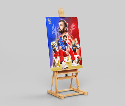 Virat Kohli RCB Poster – Royal Challengers Bangalore Wall Art for Cricket Fans