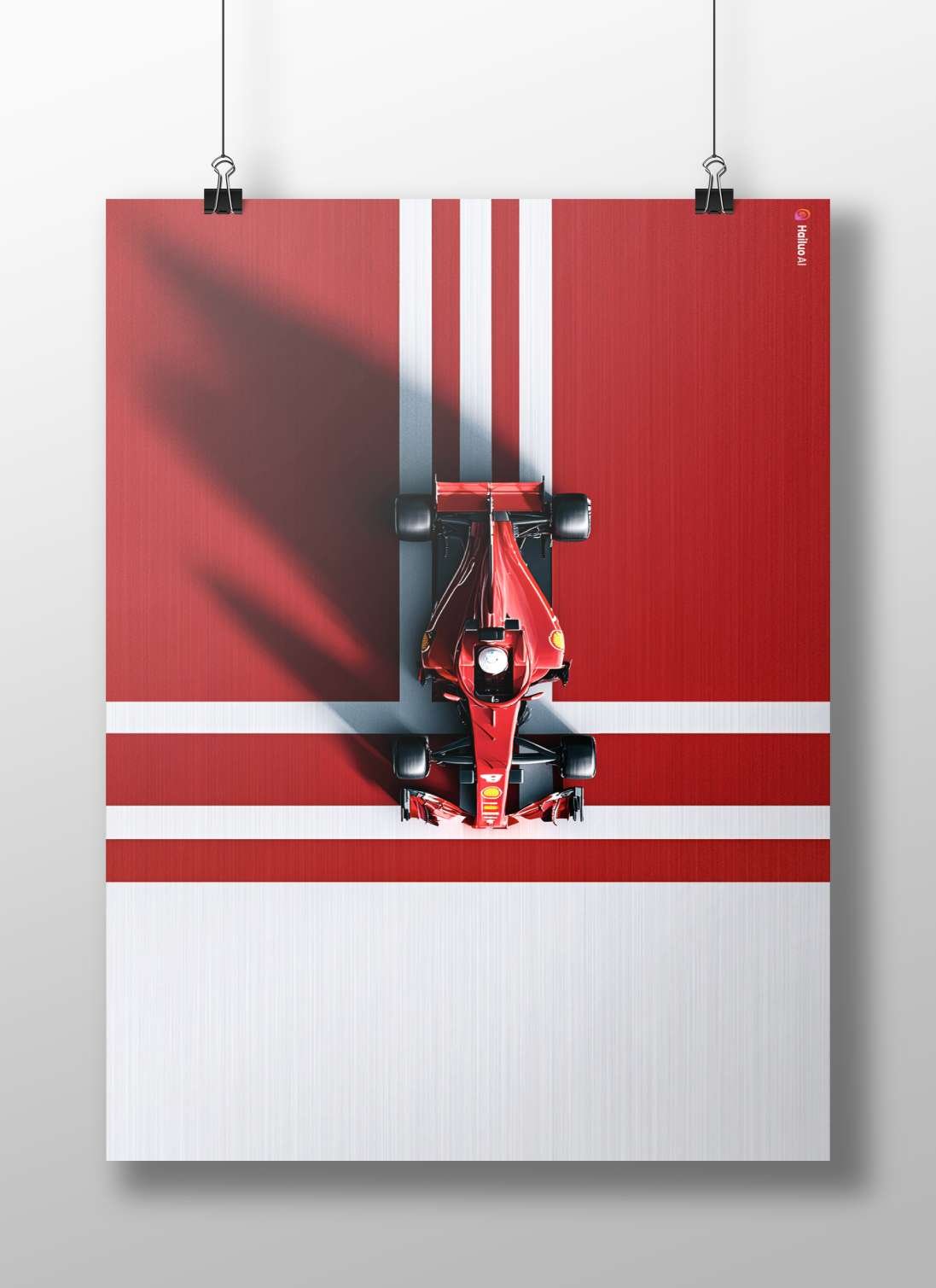 Ferrari F1 Race Car Main Subject: Ferrari F1 Race Car Matte BoizzBoard rigid print — Cars wall art India | PosterBoizz