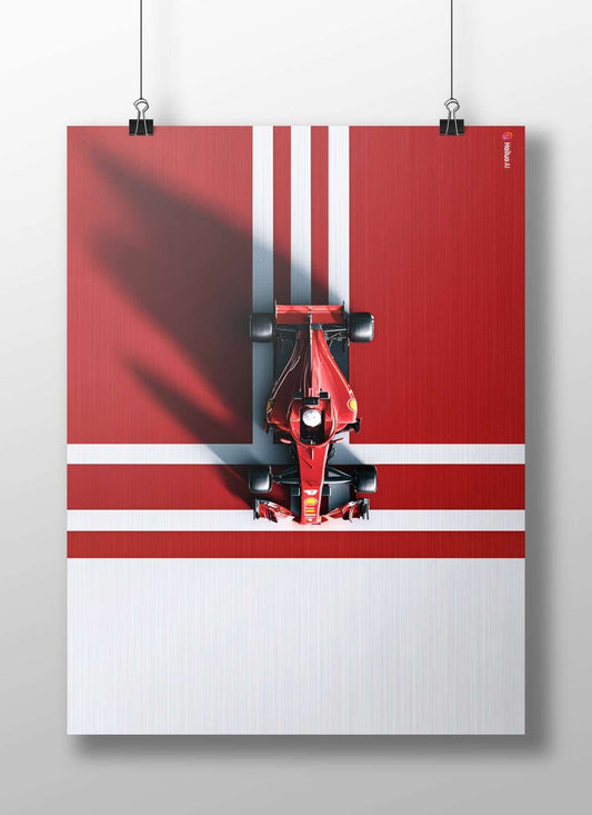 Ferrari F1 Race Car Main Subject: Ferrari F1 Race Car Matte BoizzBoard rigid print — Cars wall art India | PosterBoizz