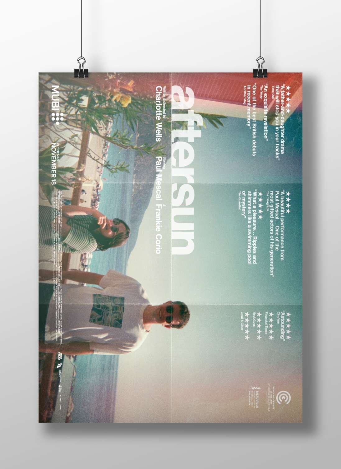 Aftersun (the film written & directed by Charlotte Wells, starring Paul Mescal and Frankie Corio)
