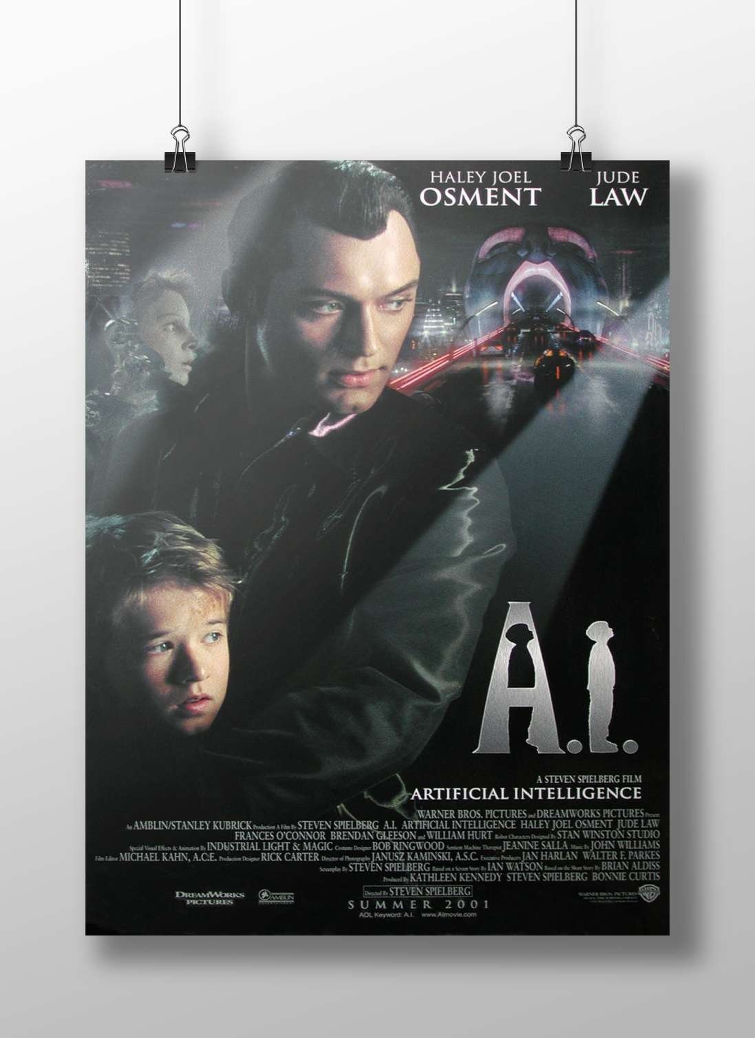 A.I. Artificial Intelligence (film directed by Steven Spielberg, starring Haley Joel Osment and Jude Law)