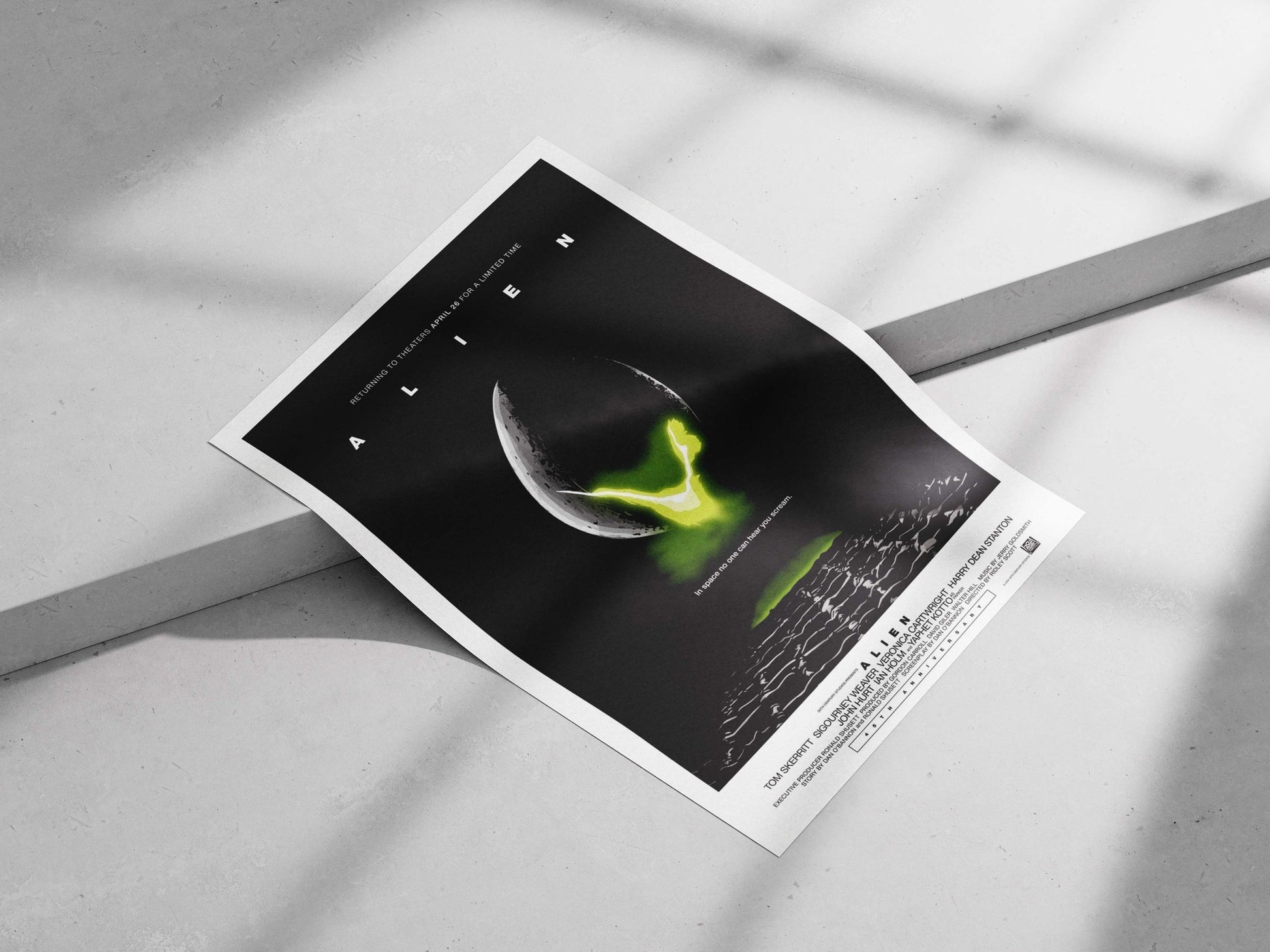 The film "Alien" (part of the Alien franchise) with real actors Tom Skerritt, Sigourney Weaver,
