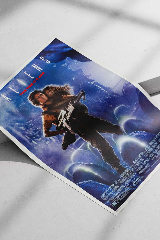 The 1986 film "Aliens" (Alien franchise) directed by James Cameron, starring Sigourney Weaver. Ellen Ripley