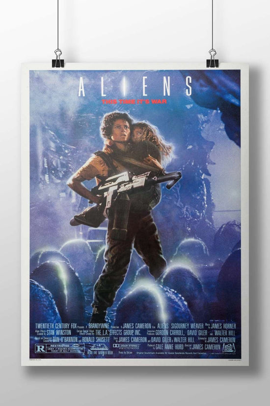 The 1986 film "Aliens" (Alien franchise) directed by James Cameron, starring Sigourney Weaver. Ellen Ripley