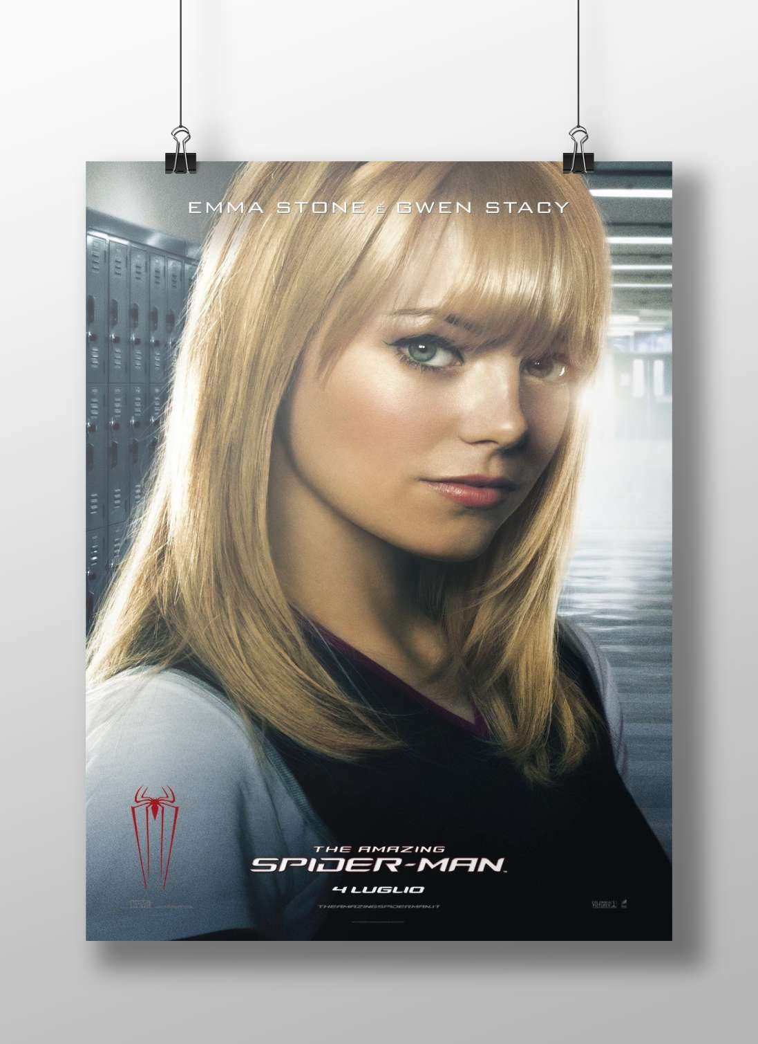 Gwen Stacy (portrayed by Emma Stone) from The Amazing Spider-Man franchise. Gwen Stacy - Iconic