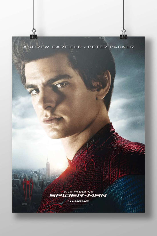 Andrew Garfield as Peter Parker in The Amazing Spider-Man franchise (confirmed by OCR text "SPIBER-MAIN"