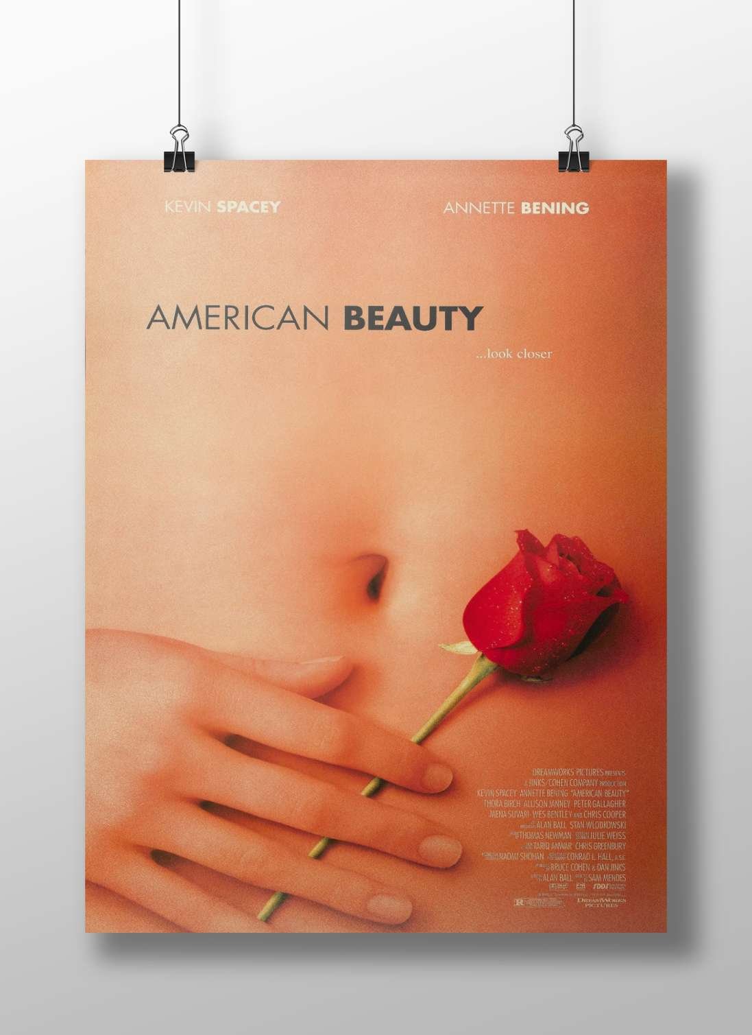American Beauty (the film, confirmed by Tesseract OCR text). Jesse Aames - American Beauty Poster