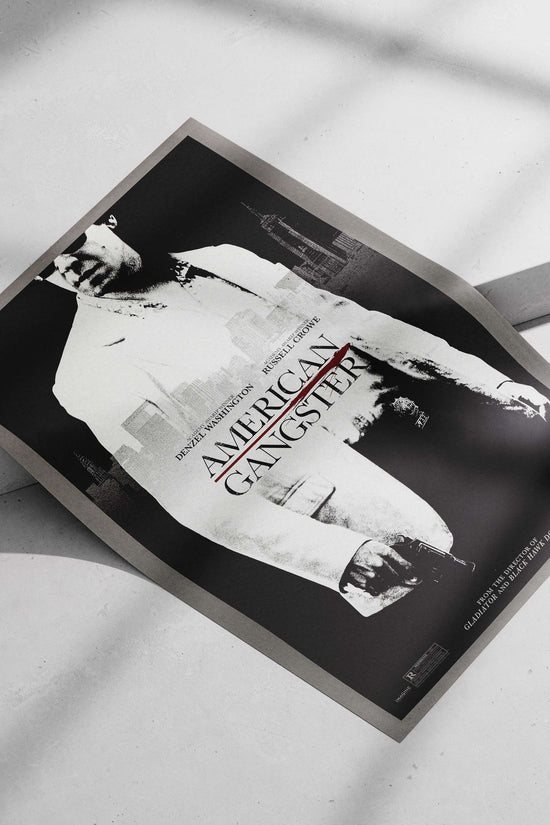 The film "American Gangster" starring Denzel Washington and Russell Crowe. American Gangster - Crime Noir