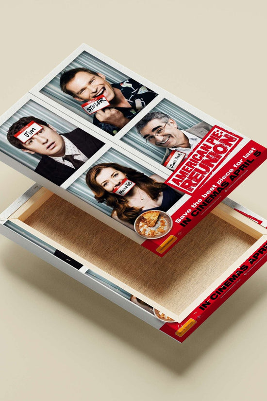 American Pie franchise (specifically "American Pie: Reunion") with characters Jim, Stifler, Michelle, and Jim's Dad