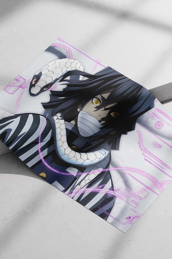 Tengen Uzui from Demon Slayer Main Subject: Tengen Uzui from Demon Slayer Matte poster print — Anime wall art India |