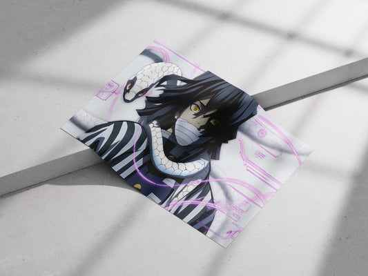 Tengen Uzui from Demon Slayer Main Subject: Tengen Uzui from Demon Slayer Matte poster print — Anime wall art India |