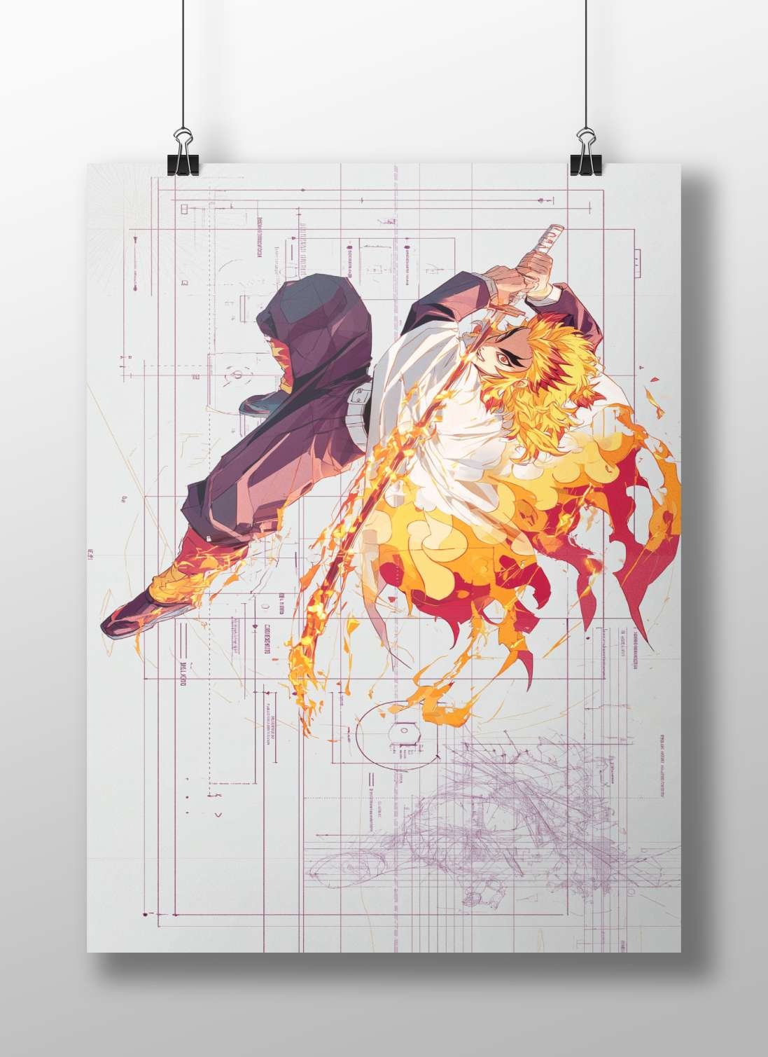 Tanjiro Kamado from Demon Slayer Main Subject: Tanjiro Kamado from Demon Slayer Matte BoizzBoard rigid print — Anime wall