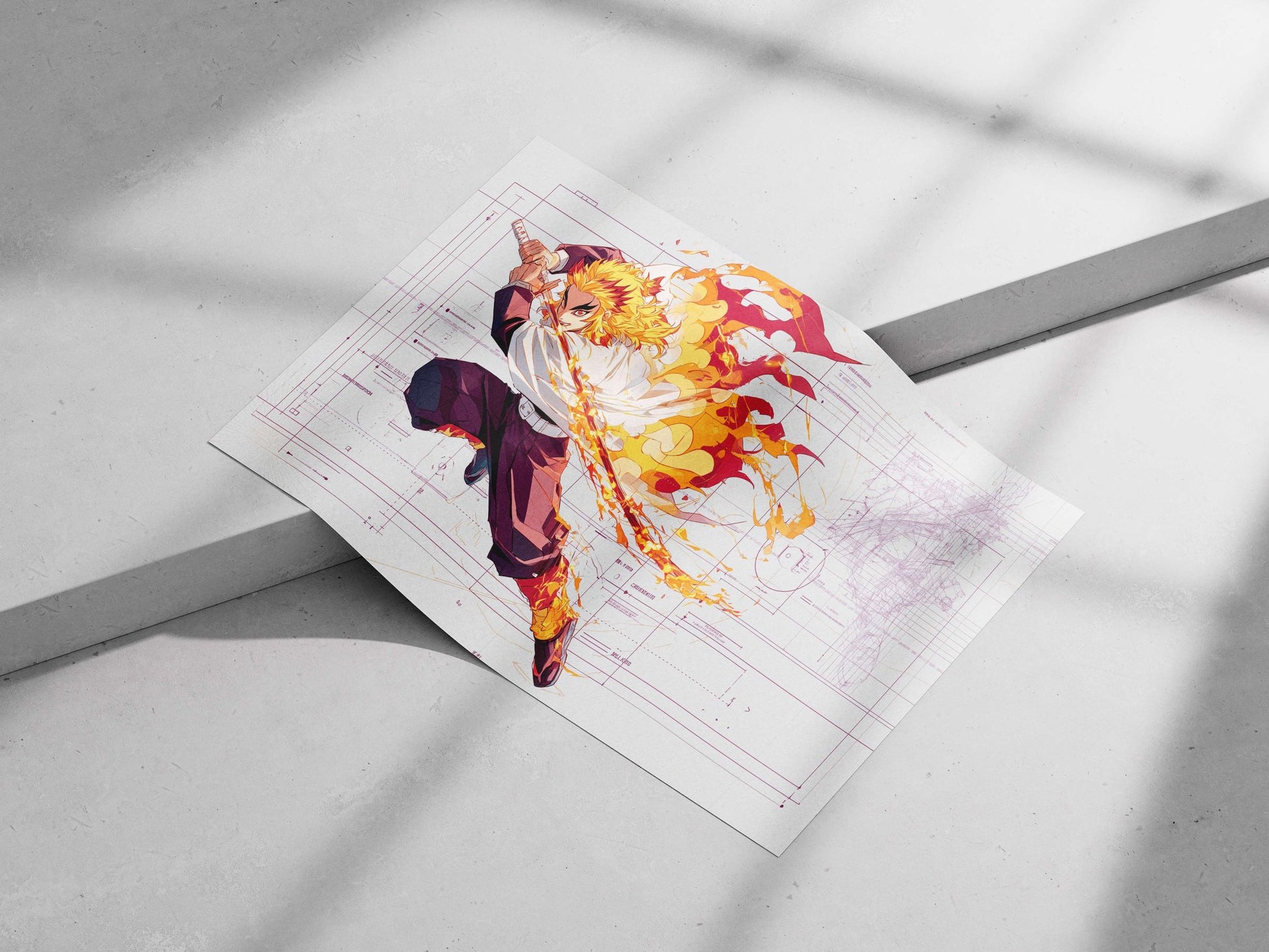Tanjiro Kamado from Demon Slayer Main Subject: Tanjiro Kamado from Demon Slayer Matte poster print — Anime wall art India |