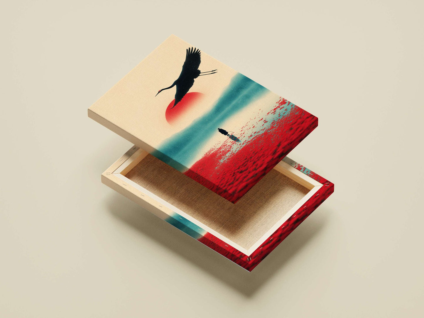 Red-crowned Crane Main Subject: Red-crowned Crane Canvas wall art — Anime wall art India | PosterBoizz