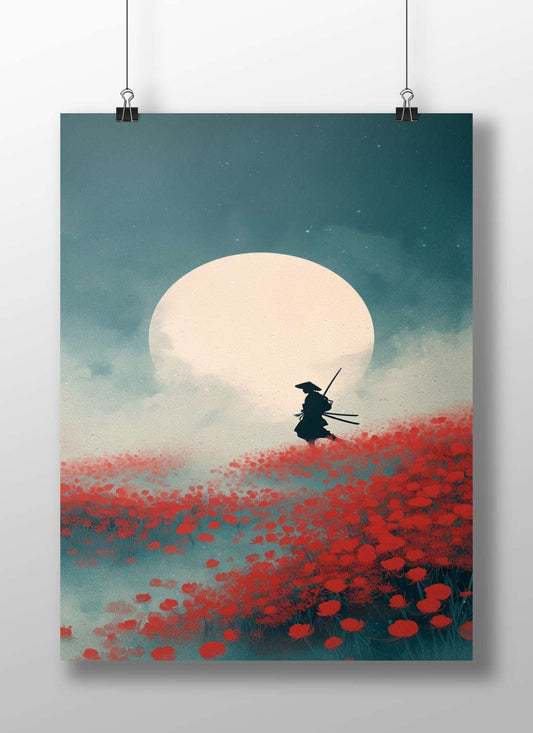 Samurai Main Subject: Samurai Matte BoizzBoard rigid print — Anime wall art India | PosterBoizz