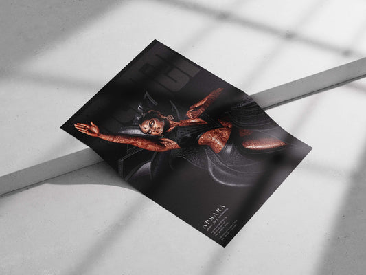 Apsara Hindu Vedic Modern Digital Noir Matte poster print — Sanatan wall art India | PosterBoizz